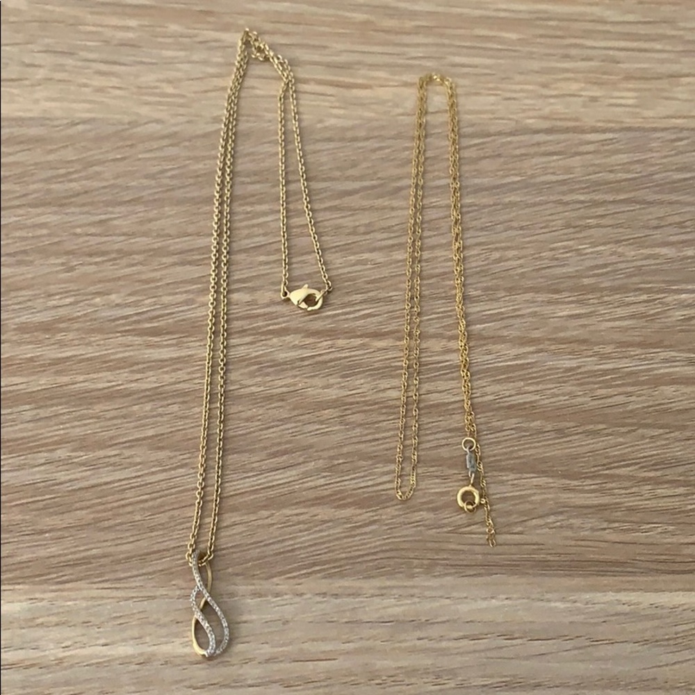 Gold Diamond Abstract Infinity Necklace